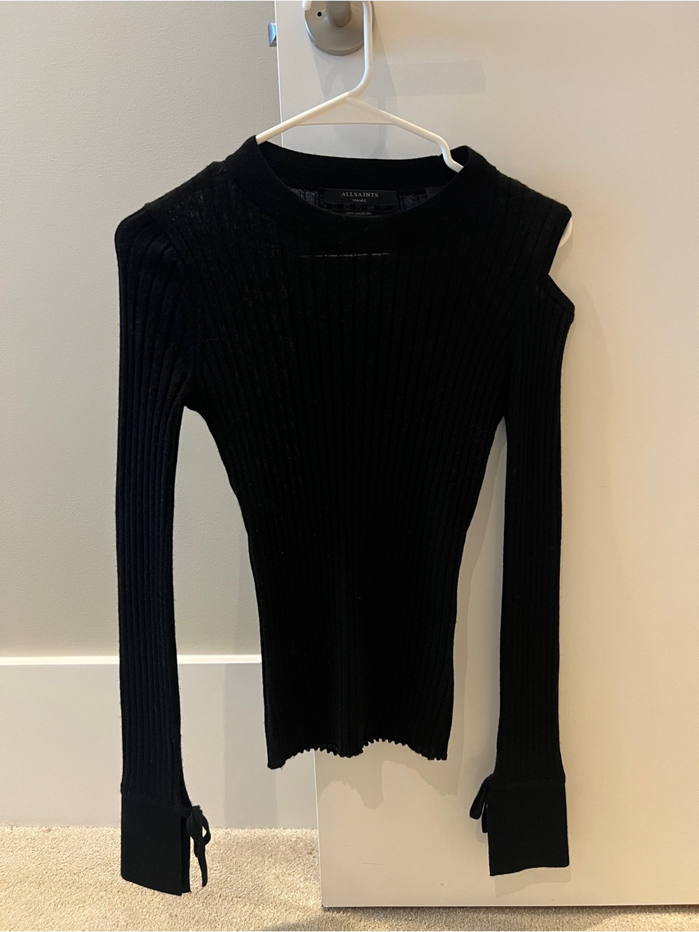All Saints Daina Cut-Out Merino Wool Jumper Sweater
